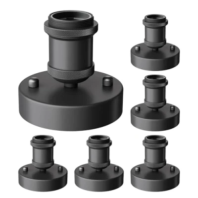 Image de ledscom.de 6 pièces plafonnier/douille de lampe RETRA, noir mat, 1x E27 max. 60W