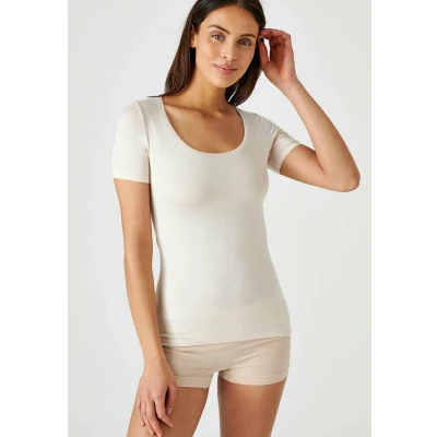 Image de Damart Manches Courtes Invisible Thermolactyl Tshirt basique, Femme, Taille: Large, Sable