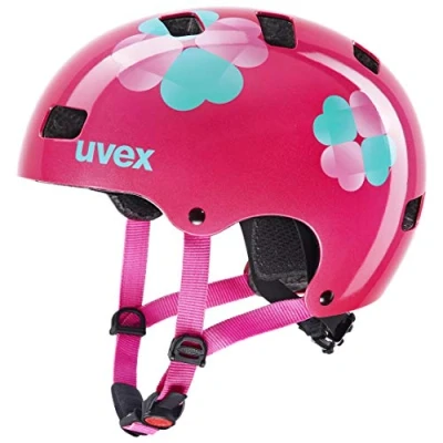 Image de uvex Kid 3 Casque de Vélo Solide pour Enfants Réglage la Taille Individuel Ventilation Optimisée Pink Flower 51 55 cm