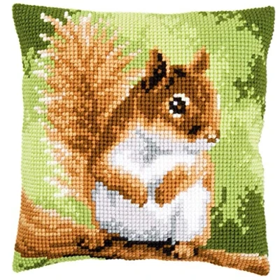 Image de Kit coussin au point de croix Ecureuil