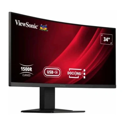 Image de ViewSonic Ecran 34 VG3419C 3440x1440 21:9 SuperClear® VA Curve HDMI DisplayPort 65W USB C USB, RJ45 Haut parleurs Pied réglable en Hauteur /