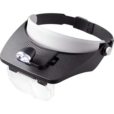 Image de Loupe frontale avec éclairage LED Facteur de grossissement: 1.2 x, 1.8 2.5 3.5 x Taille la lentille: (L l) 102 mm