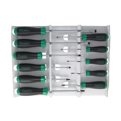 Image de TOPTUL GAAE1101 Kit de tournevis 11 Matière plastique Fente, Cruciforme (PH) 3.0, 3.5, 4.0, 5.5, 6.5, 8.0, PH0, PH1, PH2, PH3 Écran (carton)