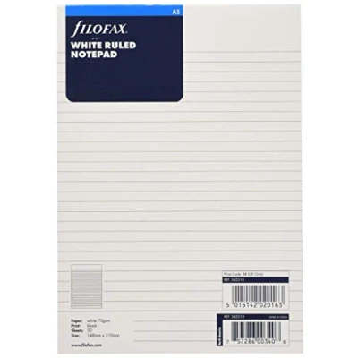 Image de Filofax Recharge pour bloc notes ligné A5 50 pièces (blanc)
