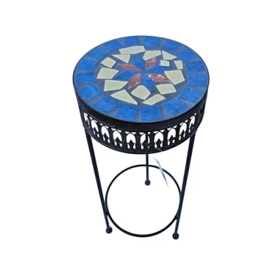 Image de PrimoLiving P 927 Table d&#039;appoint ronde en métal pour fleurs Noir Taille M