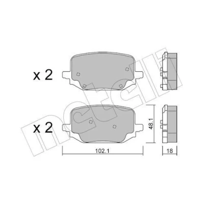 Image de METELLI 22 1331 0 Jeu de plaquettes frein contact signal d&#039;usure exclu FORD USA: Explorer Mk6