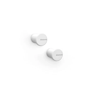 Image de Brabantia Crochets pour Serviettes Mindset la Salle de Bain, Les Toilettes ou Cuisine Supporte Jusqu&#039;à 2 kg Matériel Fixation Inclus Lot Infinite Grey 2,1 x 2,3 cm