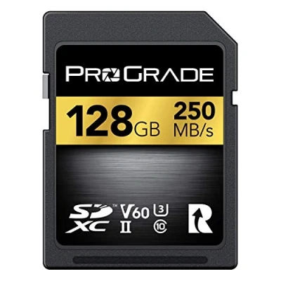 Image de Carte SD UHS II 128Go V60 Vitesse d&#039;écriture jusqu&#039;à 130Mo/s et de Lecture 250Mo/s pour Les Professionnels, cinéastes, photographes conservateurs Contenu par Prograde Digital