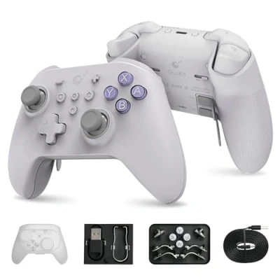 Image de GuliKit KK3 MAX Contrôleur Bluetooth avec Lumière RGB, Moteur Vibrant Maglev, Manettes et Gâchettes Reverb, Réponse en Fréquence 1000Hz, 4 Boutons Arrière pour PC/Switch/Steam/Android/iOS/MacOS