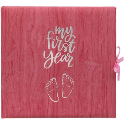 Image de Carnet de bord « My First Year » bébé pour commémorer la naissance tout au long sa première année sur Terre Rose