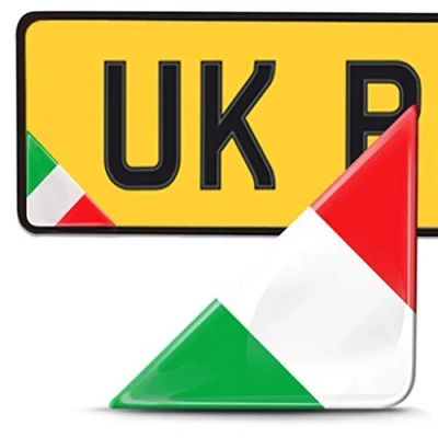 Image de Biomar Labs® 2 x 3D Flexibles Autocollant de Plaque Immatriculation Personnalisable Badge Drapeau Italien Emblème Voiture Auto Moto Casque Tuning F 135