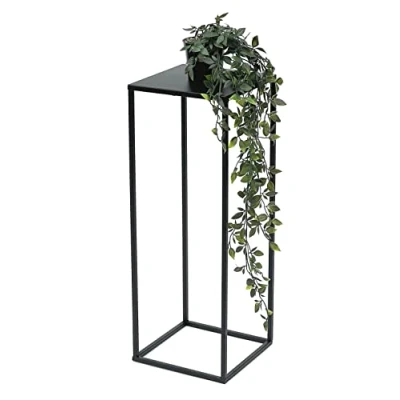 Image de DanDiBo 96315 Tabouret à fleurs carré en métal noir 50 70 cm Table d&#039;appoint Colonne de moderne Support pour plantes (60 cm)