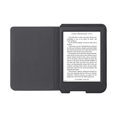Image de Coque Kobo Nia Etui pour liseuse portefeuille Noir Similicuir Housse de