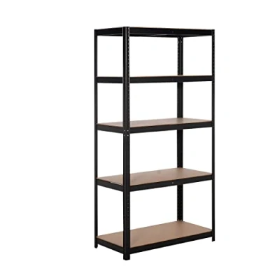 Image de CATTERHOUSE Étagère de Rangement à 5 Niveaux Hans Plus Réglable 90x40x180 cm Charge Lourde 875 Kg Cadre en Acier Noir