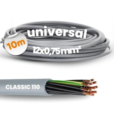 Image de Lapp 1119112 Ölflex Classic 110 Câble de commande en PVC 12 x 0,75 mm² avec conducteur protection vert et jaune G0,75 I fils