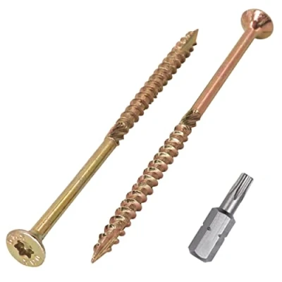 Image de SKIR&#039;CO Lot de 40 Vis à bois universelles en acier zingué 4,0 x 80 mm Tête fraisée Torx Type 17 aggloméré