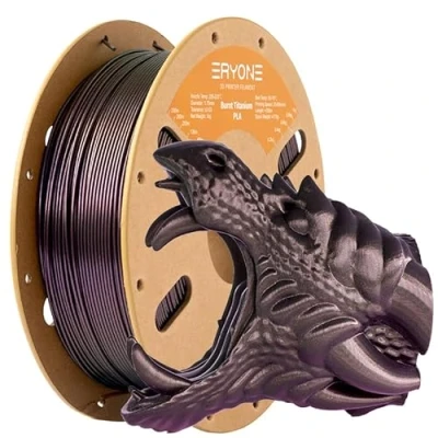 Image de ERYONE Burnt Titanium PLA Filament 1.75mm +/ 0.03mm for 3D Printer, 1kg/Spool, Red