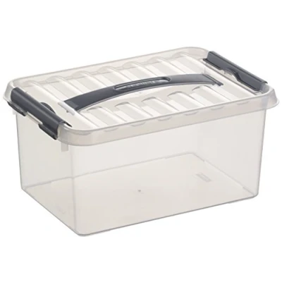 Image de helit sunware H6160102 Boîte de rangement « the q line », 6 litres, avec couvercle, transparent, 1 pièce