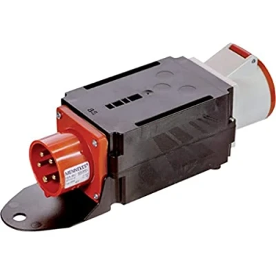 Image de Schwabe MIXO Adaptateur de Courant MAIN Fiche CEE 5 Broches 400V, 16A vers Prise 32A Distributeur Robuste Adapté aux Chantiers IP44 Made in Germany I 60530
