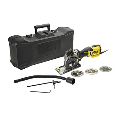 Image de Stanley FATMAX Scie Circulaire Multi Matériaux 650W Ligne Laser pour plus De Précision Avec 1 Coffret Transport Lames Disque Diamant Gamme Robuste et Ergonomique FME380K QS