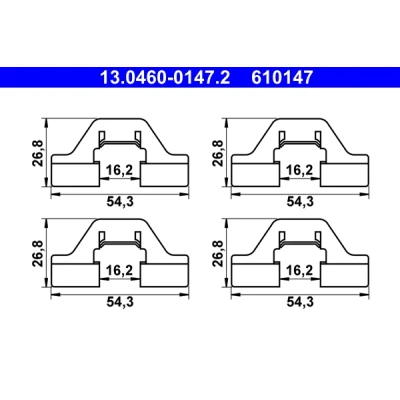 Image de Kit de accesorios, pastillas frenos ATE 13.0460 0147.2