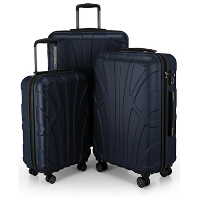Image de Suitline Set de 3 Valise Bagages Rigide, (S, M, L), Bleu foncé