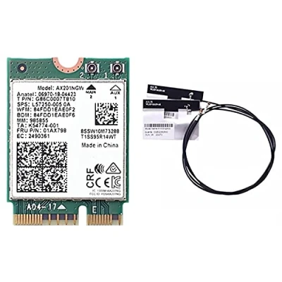 Image de TsoLay Ax201 Ngw Wifi Carte avec Antenne 6 3000 Mb/S M.2 Cnvio2 Bluetooth 5.1 Adaptateur pour Windows10