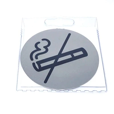 Image de Durable 491123 Plaque d&#039;Information Pictogramme Rond 83 mm en Acier Brossé Inoxydable Zone Non Fumeur Lot de 5