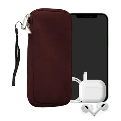 Image de kwmobile Housse Universelle Smartphone Pochette de Protection 17,2 x 8,4 cm pour téléphone Portable XL 6,7/6,8&quot; en néoprène Bordeaux Violet