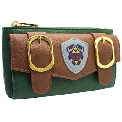 Image de Hylian Shield Legend of Zelda Boucle de Tenue Link Portefeuille Enveloppe Poche à Monnaie &amp; Porte Carte, Vert