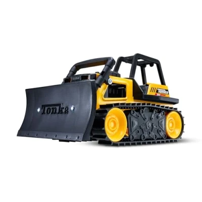 Image de Steel Classics Bulldozer, Tonka, Jouet de bulldozer pour enfants, Jouets constructions le jeu créatif, jaune noir, garçons et filles, enfants à partir 3 ans