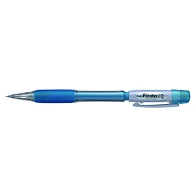 Image de Pentel Fiesta II AX127W Lot de 12 Porte mines corps bleu ciel/blanc nacré 0,7 mm