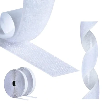 Image de AiQInu Scratch Autocollant Double Face,5m Bande Adhésif Agrippantes Adhésives Autocollant,16mm puissant Hook Loop Rubans pour Ménage,Bricolage Et l&#039;artisanat