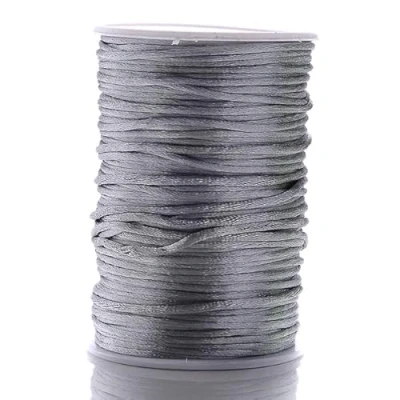 Image de YUWEN 20 m/lot 2.5mm coloré Nylon Noir Queue de Rat Satin pour nouage Chinois Soie macramé Cordon Perles tressé Fil Ficelle