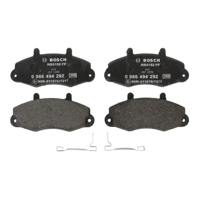 Image de BOSCH 0 986 494 292 Jeu de plaquettes frein Low Metallic contact signal d&#039;usure inclus avec ressort FORD: Transit Mk4 Minibus