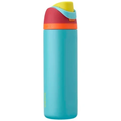 Image de Owala FreeSip Bouteille d&#039;eau isotherme en acier inoxydable avec paille pour le sport et les voyages, sans BPA, 710 ml, rouge/aqua (douceur d&#039;été)