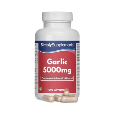 Image de Ail 5000mg Enrichie en vitamines C &amp; B 120 Gélules Adapté aux VégétaliensJusqu’à 4 mois de bienfaits SimplySupplements