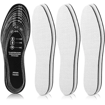 Image de SULPO Lot de 3 paires Semelles à charbon actif contre la transpiration Pour chaussures et pieds frais confortables Légères lavables main Inserts découper