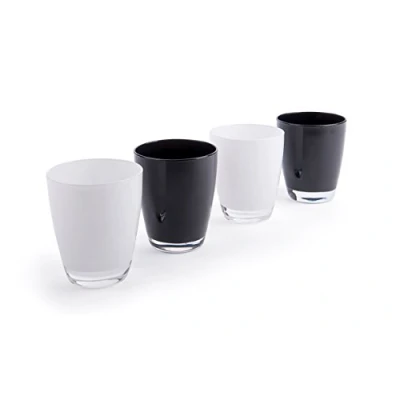 Image de Excelsa molecuisine Set Vase 4 unités. Happy 30 cl Blanc/Noir