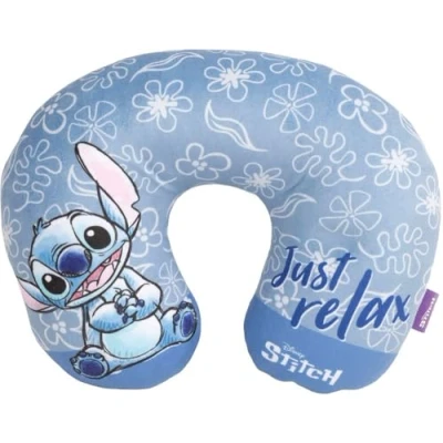Image de Coussin de cou voyage Cervical en tissu avec graphiques Stitch pour enfants à partir 12 mois, dimensions 32 x 26 9 cm