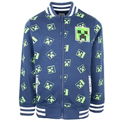 Image de Minecraft pour enfants Vêtements Sweat à capuche zippé Veste de baseball zippée 9/10 ans Multicolore