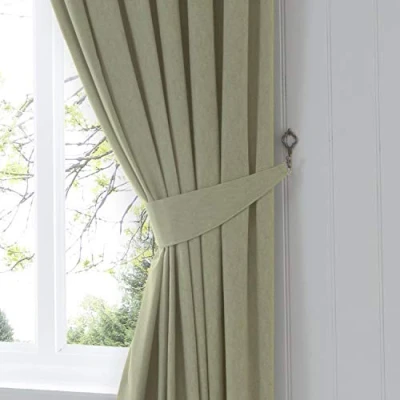 Image de Fusion Lot de 2 Embrasses Rideaux Vert Sauge (65 x 10 cm) Accessoires pour Salon/Chambre à Coucher Assortis Disponibles Polycoton en Vert/Vert