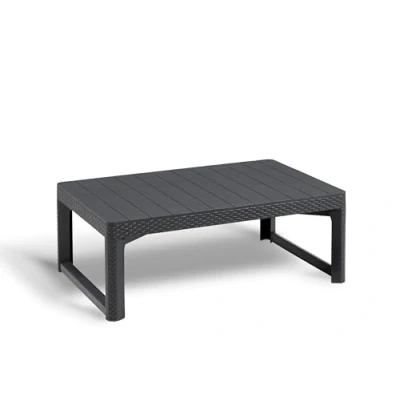 Image de table Allibert Lyon, graphite, en polyrotin, de salon, plastique, jardin, 116 x 71,5 66,5 cm, 233779