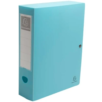 Image de Exacompta Réf. 89370E 1 boîte de classement avec fermeture à pression Skandi en polypropylène recyclé rigide dos 8 cm dim 25 x 33 PP pour A4 couleurs aléatoires