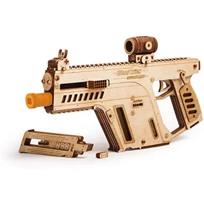 Image de Wood Trick 3D Wooden Puzzle Assault Rifle Mechanical Models with Board Game, Assembly Constructor, Brain Teaser, Best DIY Toy, IQ Game for Teens and Adults