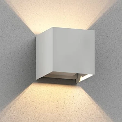 Image de ledscom.de applique murale CUBEL pour l&#039;extérieur, IP65, up/downlight, blanc mat, carré, 1x G9 max. 10W, extérieure, up and downlight, luminaire extérieur, murale, éclairage