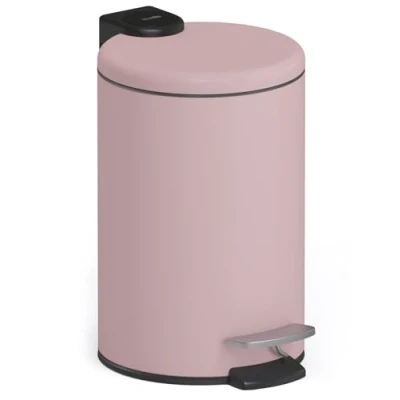 Image de stardis poubelle à pédale, 3 l, en acier inoxydable mat, avec système d&#039;abaissement automatique, couvercle rabattable fermeture silencieuse Softclose seau intérieur, de salle bain,