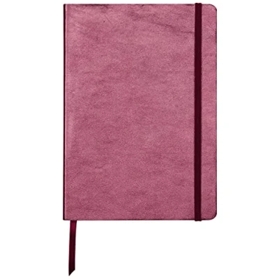 Image de Clairefontaine 400093C Carnet de Notes, A5 Couverture Souple en Véritable Cuir 144 Pages Lignées, Cuirisé Cerise