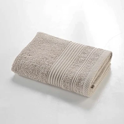 Image de douceur d&#039;intérieur, Serviette de Toilette (50 x 90 cm) Tendresse Taupe, Eponge Unie
