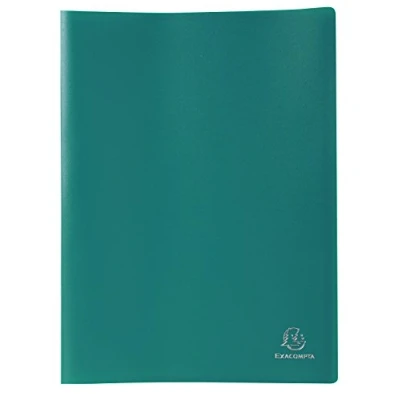 Image de Exacompta Réf. 8563E 1 Protège documents OPAK 60 pochettes grainées antireflet 120 vues pour format A4 dimensions 24 x 32 cm couverture en polypro souple couleur vert foncé